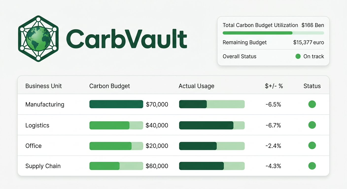 Carbon budget tracking by business unit
