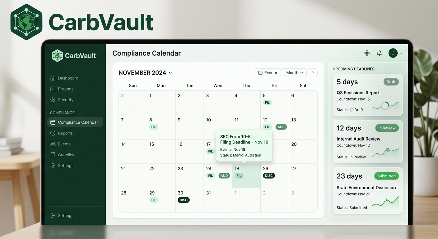 Regulatory deadline calendar